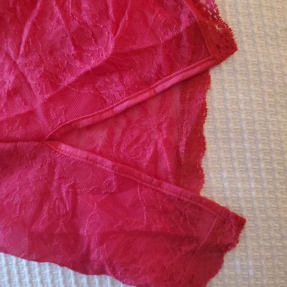 Victoria's Secret Red Lace Slip Dress With Slit On Side - Picture 5 of 7